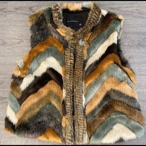 Olivaceous faux fur vest